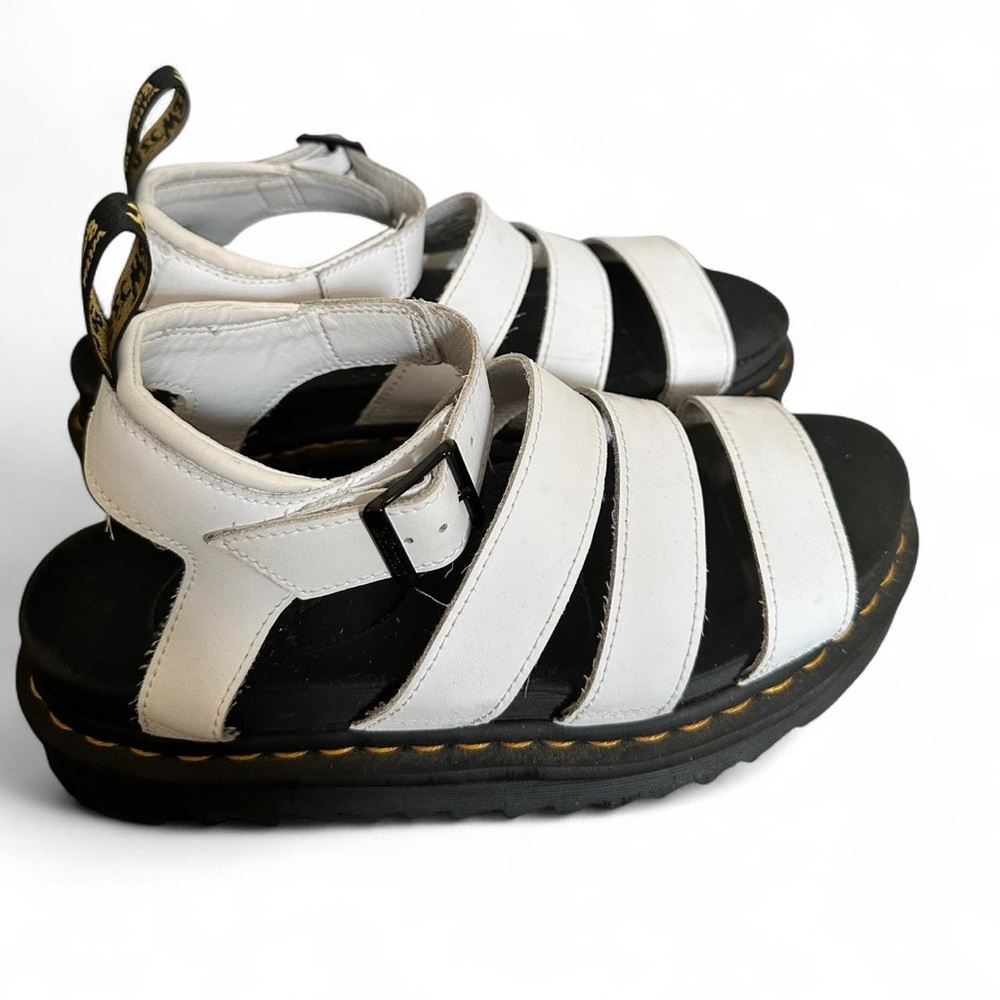 black and white dr. martens platform blaire strappy chunky platform sandals
